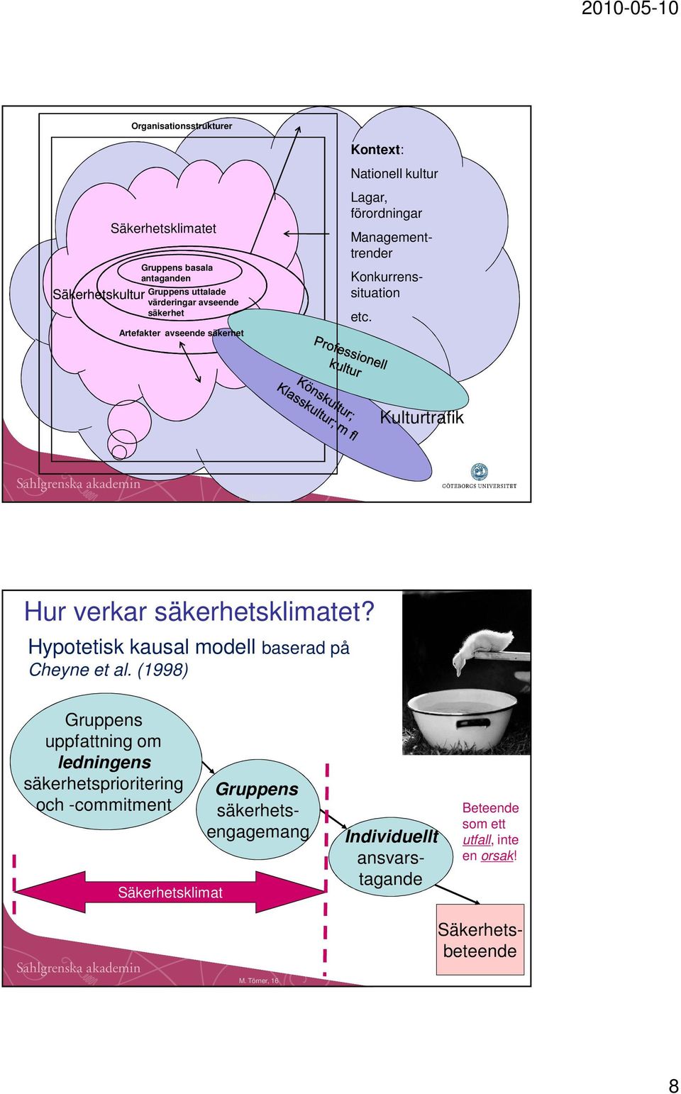 Törner, 15 Hur verkar säkerhetsklimatet? Hypotetisk kausal modell baserad på Cheyne et al.