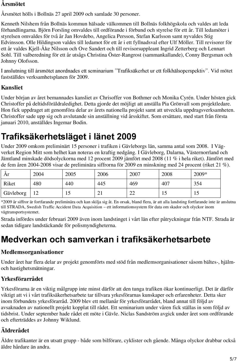 Olle Hildingson valdes till ledamot för ett år i ett fyllnadsval efter Ulf Möller.