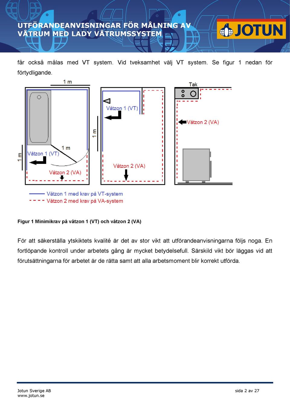 utförandeanvisningarna följs noga. En fortlöpande kontroll under arbetets gång är mycket betydelsefull.