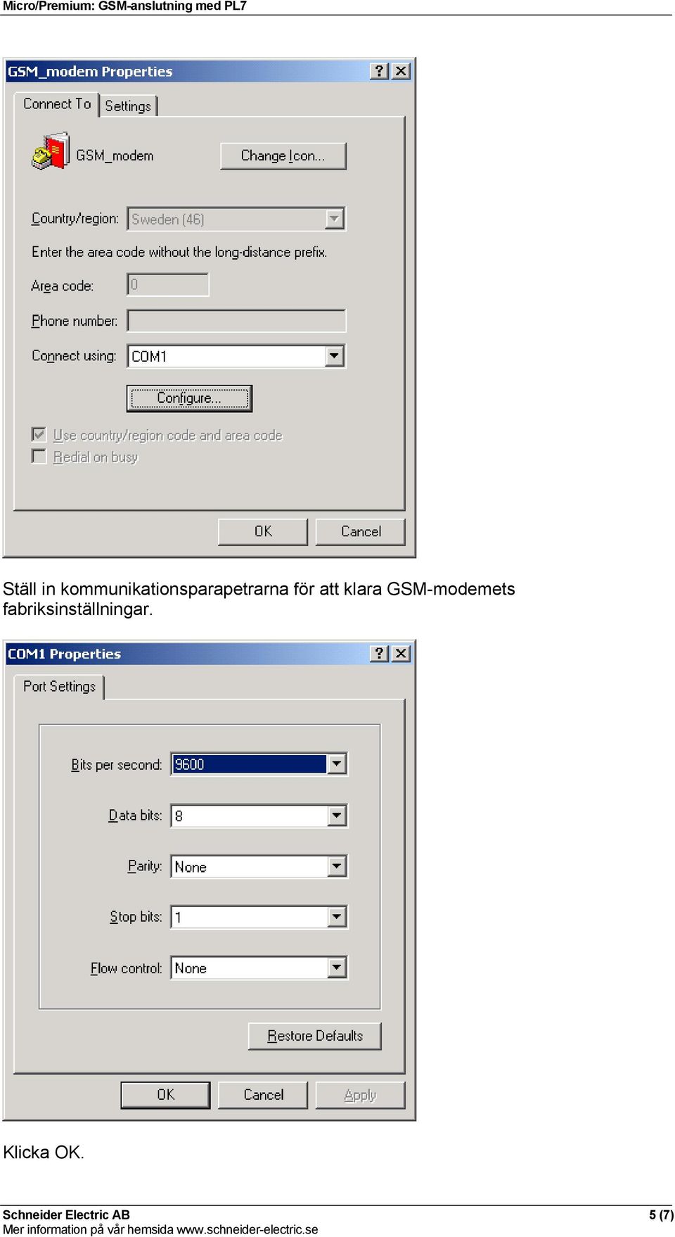 att klara GSM-modemets