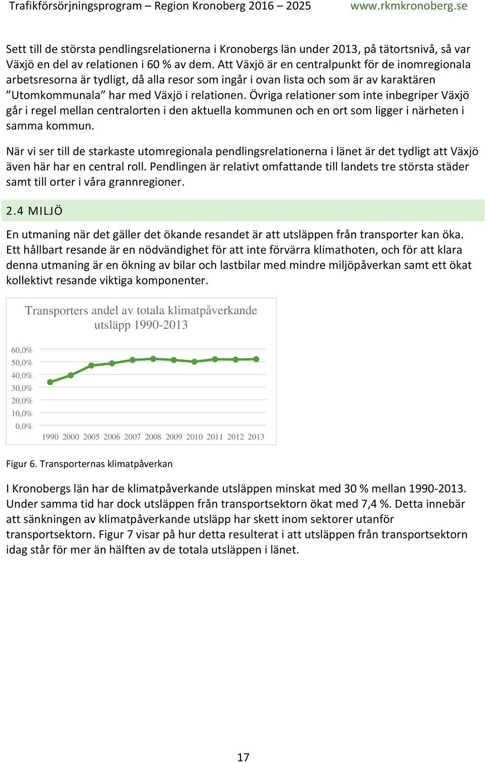 Övriga relationer som inte inbegriper Växjö går i regel mellan centralorten i den aktuella kommunen och en ort som ligger i närheten i samma kommun.