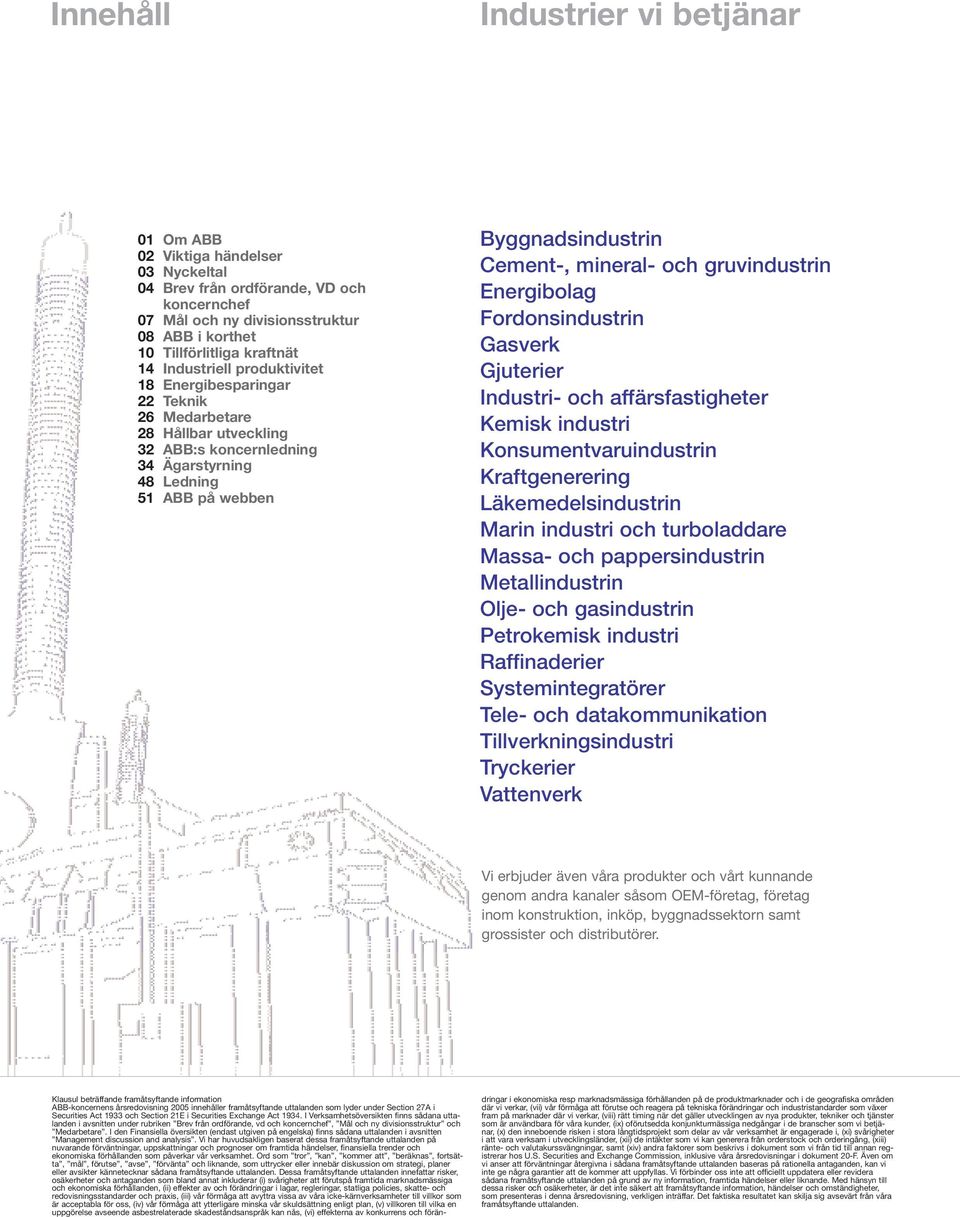 och gruvindustrin Energibolag Fordonsindustrin Gasverk Gjuterier Industri- och affärsfastigheter Kemisk industri Konsumentvaruindustrin Kraftgenerering Läkemedelsindustrin Marin industri och