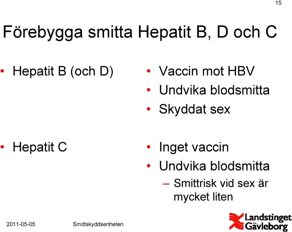 blodsmitta Skyddat sex Hepatit C Inget