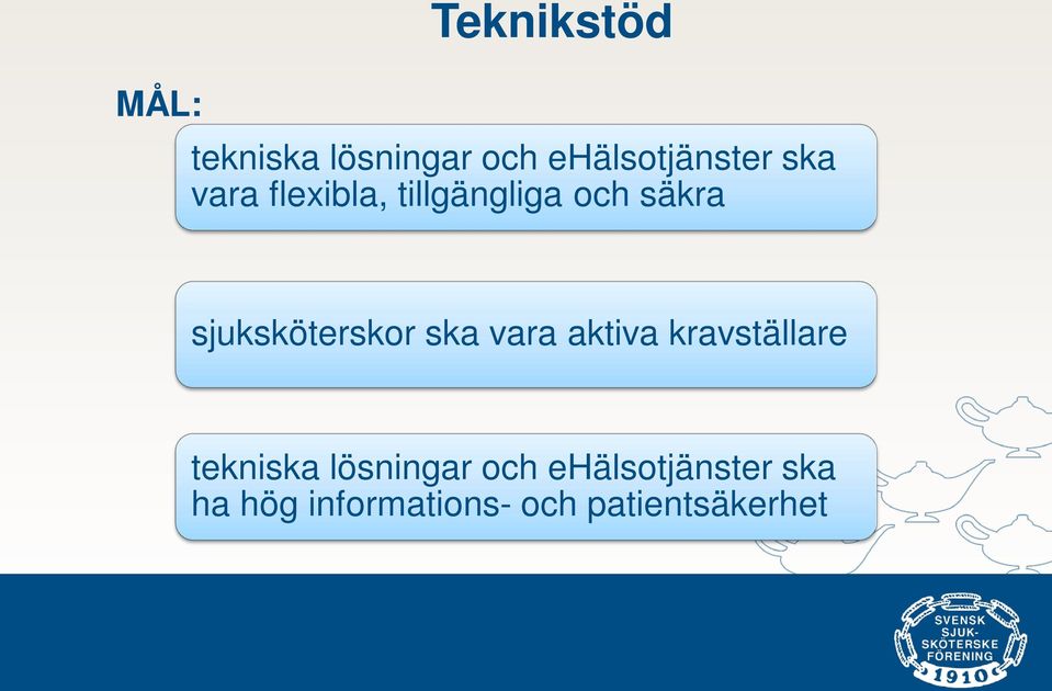 sjuksköterskor ska vara aktiva kravställare tekniska
