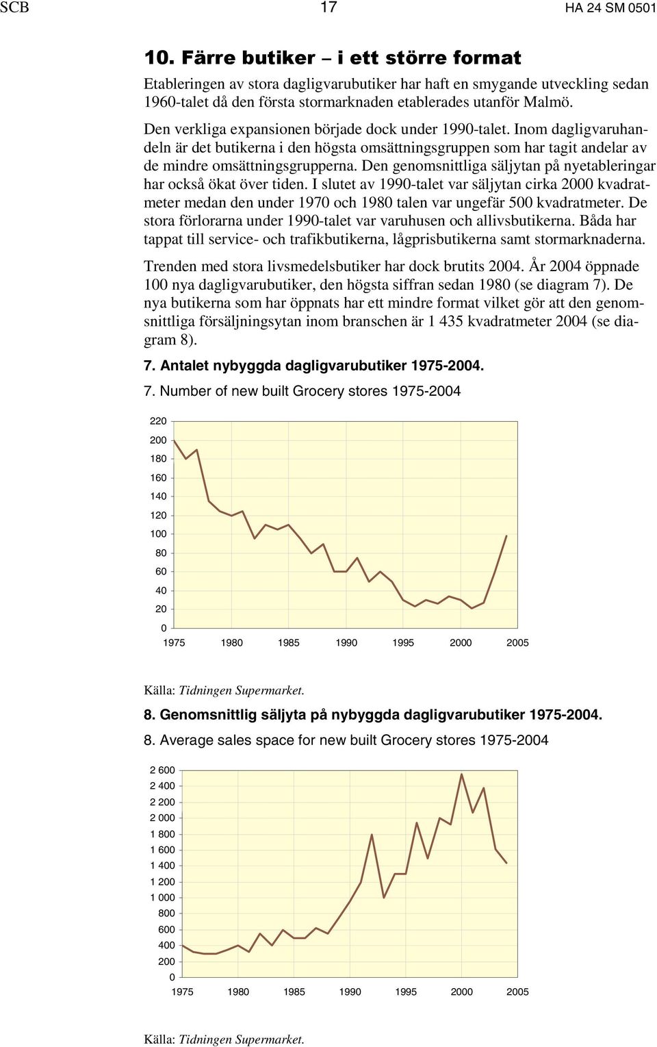 Den verkliga expansionen började dock under 1990-talet. Inom dagligvaruhandeln är det butikerna i den högsta omsättningsgruppen som har tagit andelar av de mindre omsättningsgrupperna.