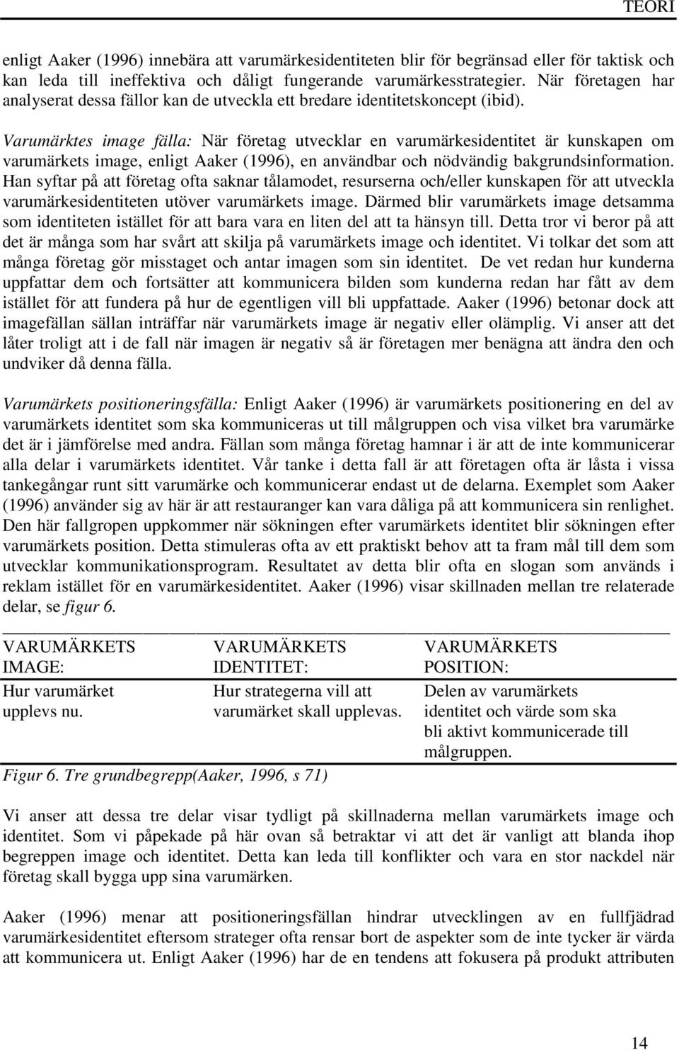 Varumärktes image fälla: När företag utvecklar en varumärkesidentitet är kunskapen om varumärkets image, enligt Aaker (1996), en användbar och nödvändig bakgrundsinformation.