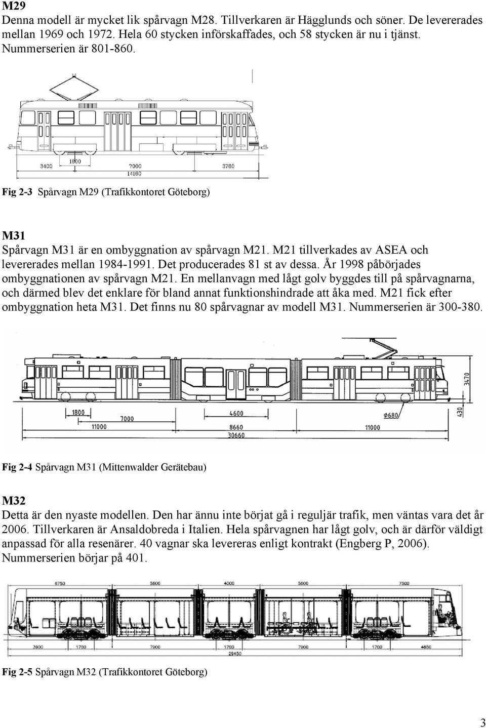 Det producerades 81 st av dessa. År 1998 påbörjades ombyggnationen av spårvagn M21.