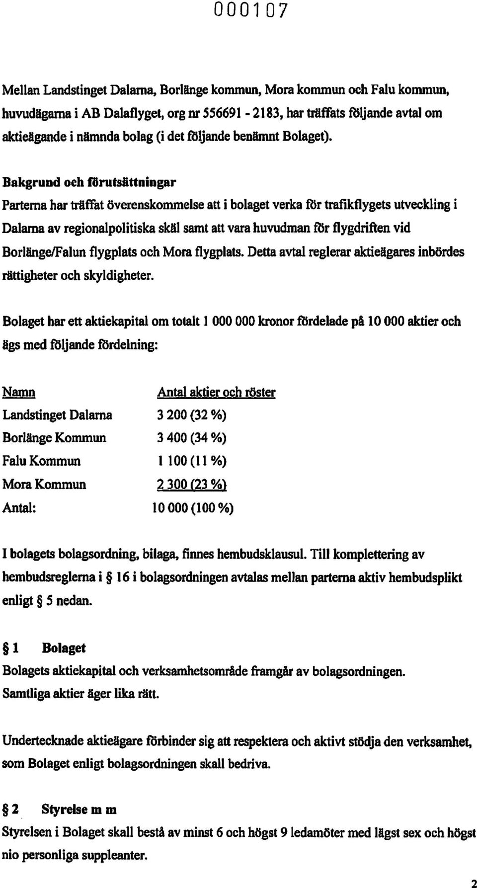 br trafikflygets utveckling i Dalarna av regionalpolitiska skäl samt att vara huwdman mr flygdriften vid BorlängelFalun flygplats och Mora flygplats.