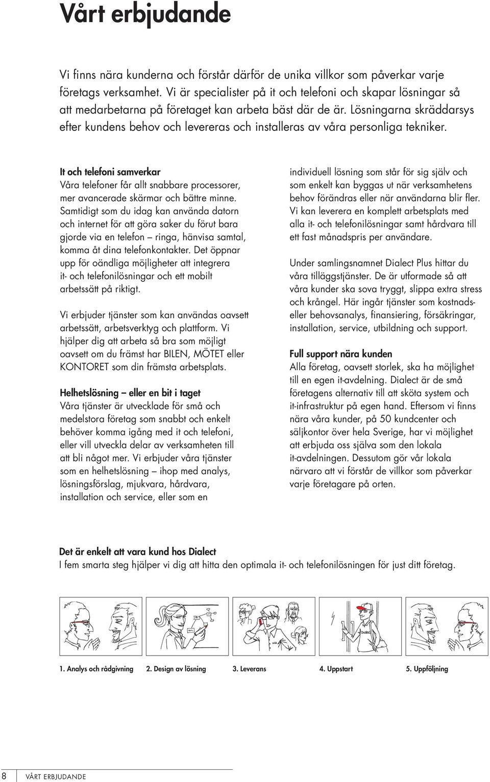 Lösningarna skräddarsys efter kundens behov och levereras och installeras av våra personliga tekniker.