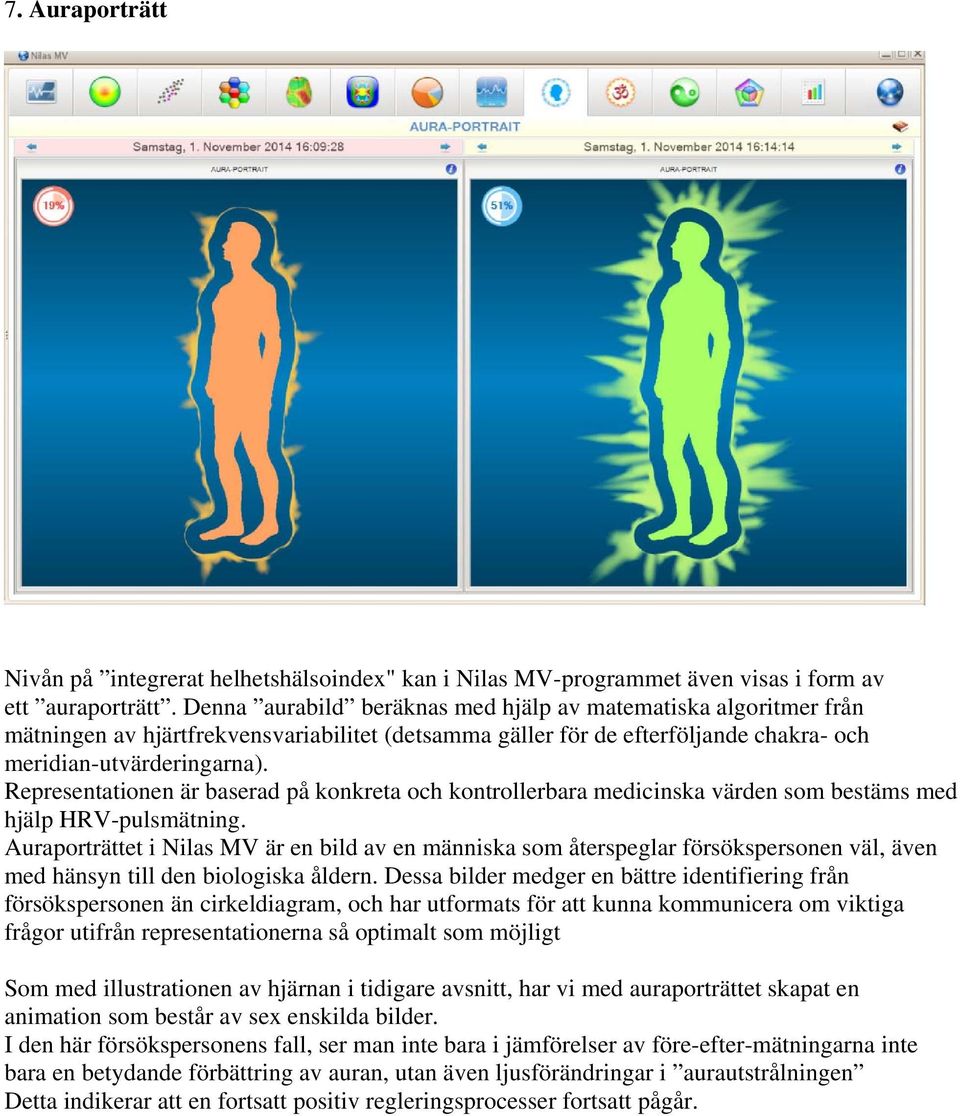 Representationen är baserad på konkreta och kontrollerbara medicinska värden som bestäms med hjälp HRV-pulsmätning.