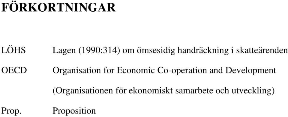 for Economic Co-operation and Development