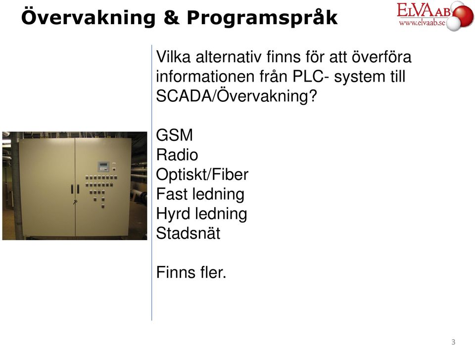 system till SCADA/Övervakning?