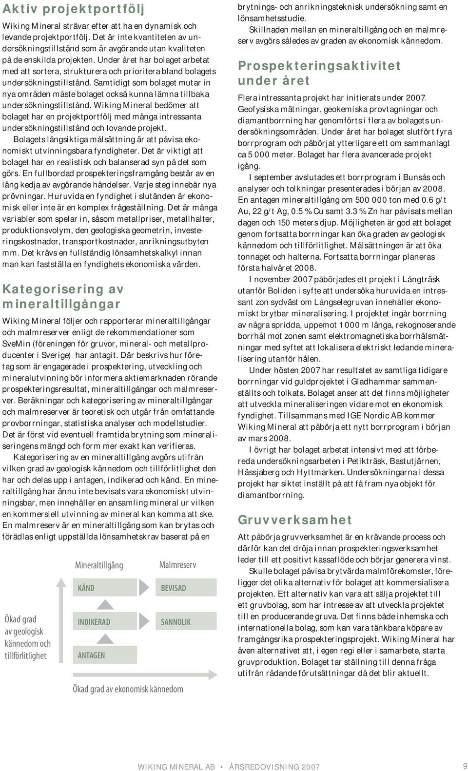 Under året har bolaget arbetat med att sortera, strukturera och prioritera bland bolagets undersökningstillstånd.