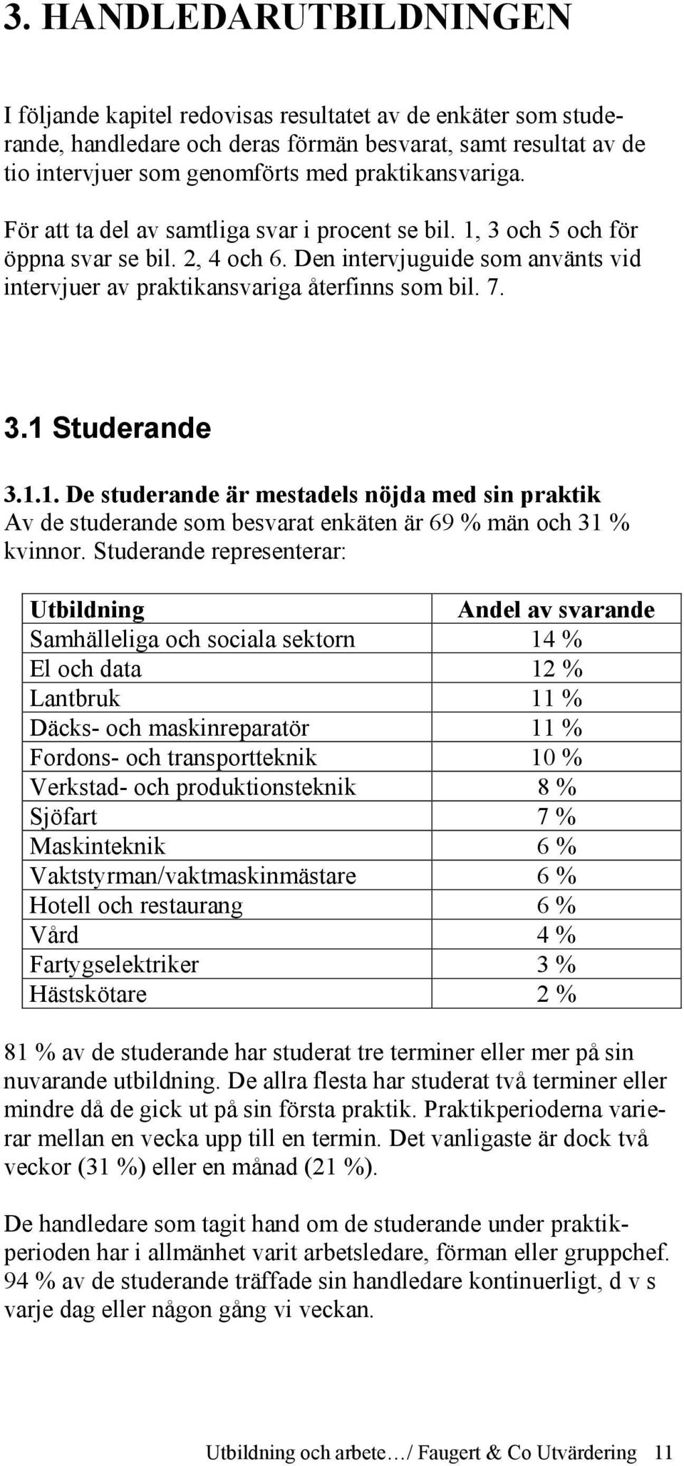 Den intervjuguide som använts vid intervjuer av praktikansvariga återfinns som bil. 7. 3.1 