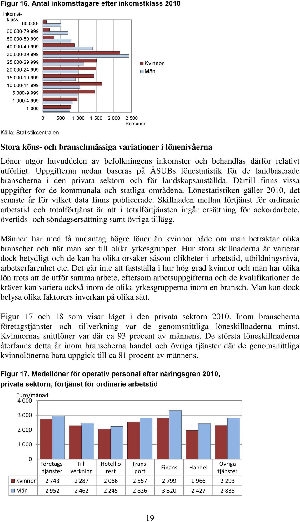 branschmässiga variationer i lönenivåerna Löner utgör huvuddelen av befolkningens inkomster och behandlas därför relativt utförligt.