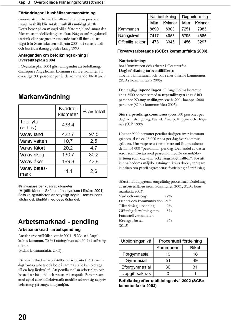 Någon utförlig aktuell statistik eller prognoser avseende hushåll finns ej att tillgå från Statistiska centralbyrån 2004, då senaste folkoch bostadsräkning gjordes kring 1990.