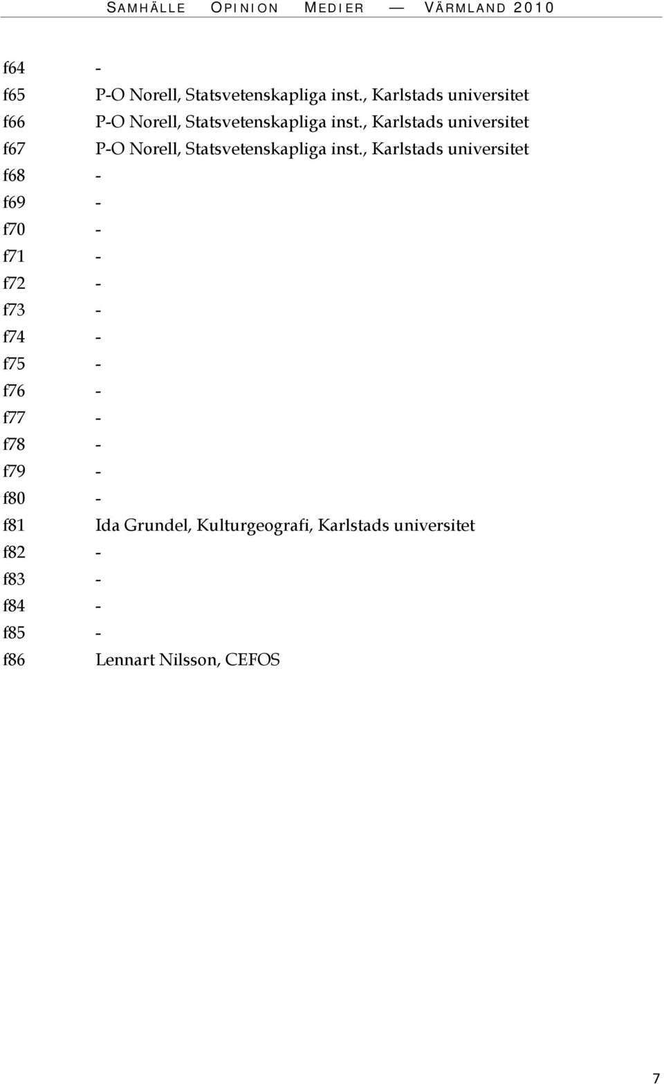 , Karlstads universitet f67 P-O Norell, Statsvetenskapliga inst.