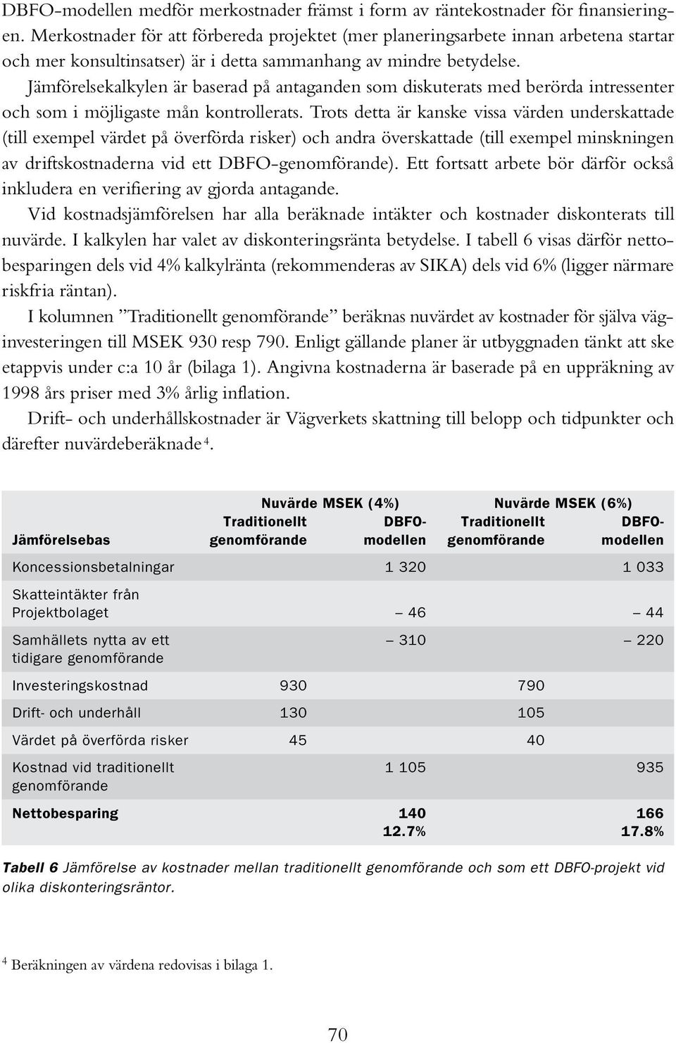 Jämförelsekalkylen är baserad på antaganden som diskuterats med berörda intressenter och som i möjligaste mån kontrollerats.