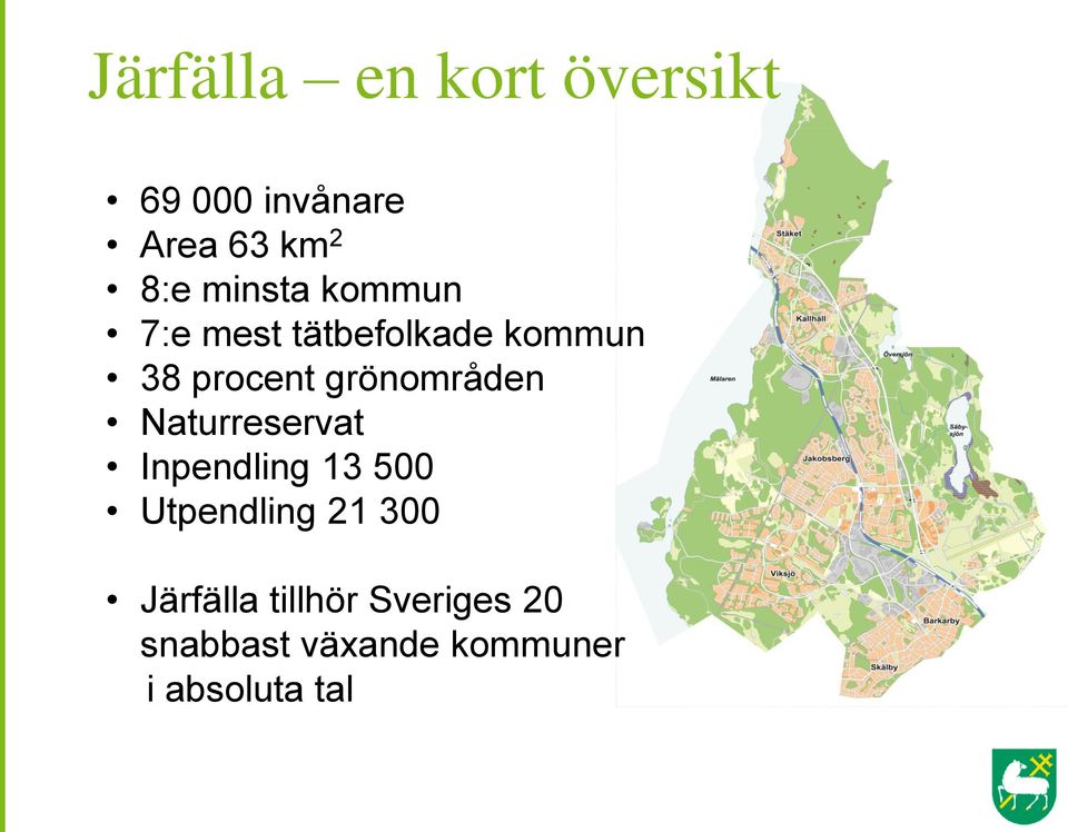 Naturreservat Inpendling 13 500 Utpendling 21 300 Järfälla tillhör
