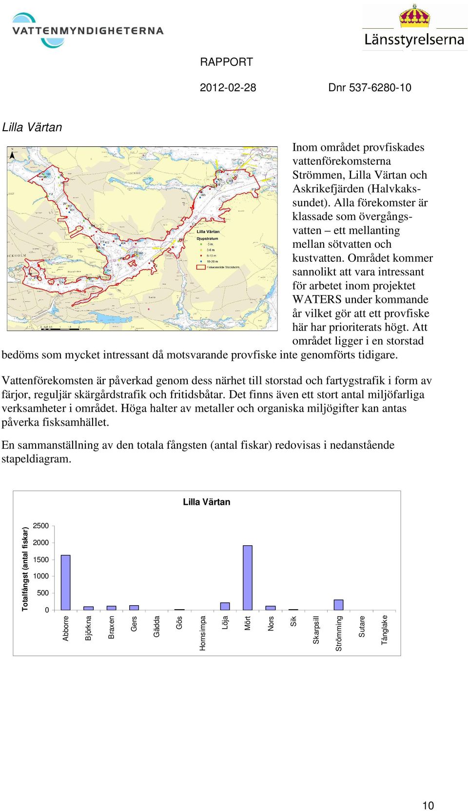 Området kommer sannolikt att vara intressant för arbetet inom projektet WATERS under kommande år vilket gör att ett provfiske här har prioriterats högt.