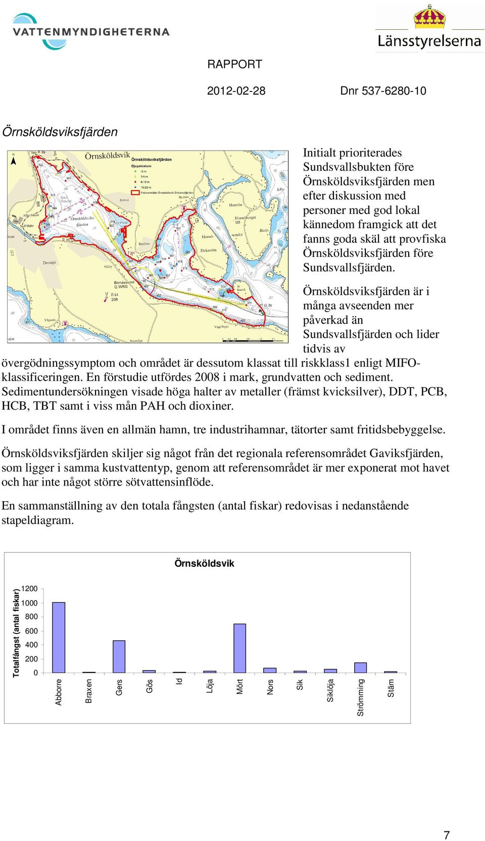 Örnsköldsviksfjärden är i många avseenden mer påverkad än Sundsvallsfjärden och lider tidvis av övergödningssymptom och området är dessutom klassat till riskklass1 enligt MIFOklassificeringen.