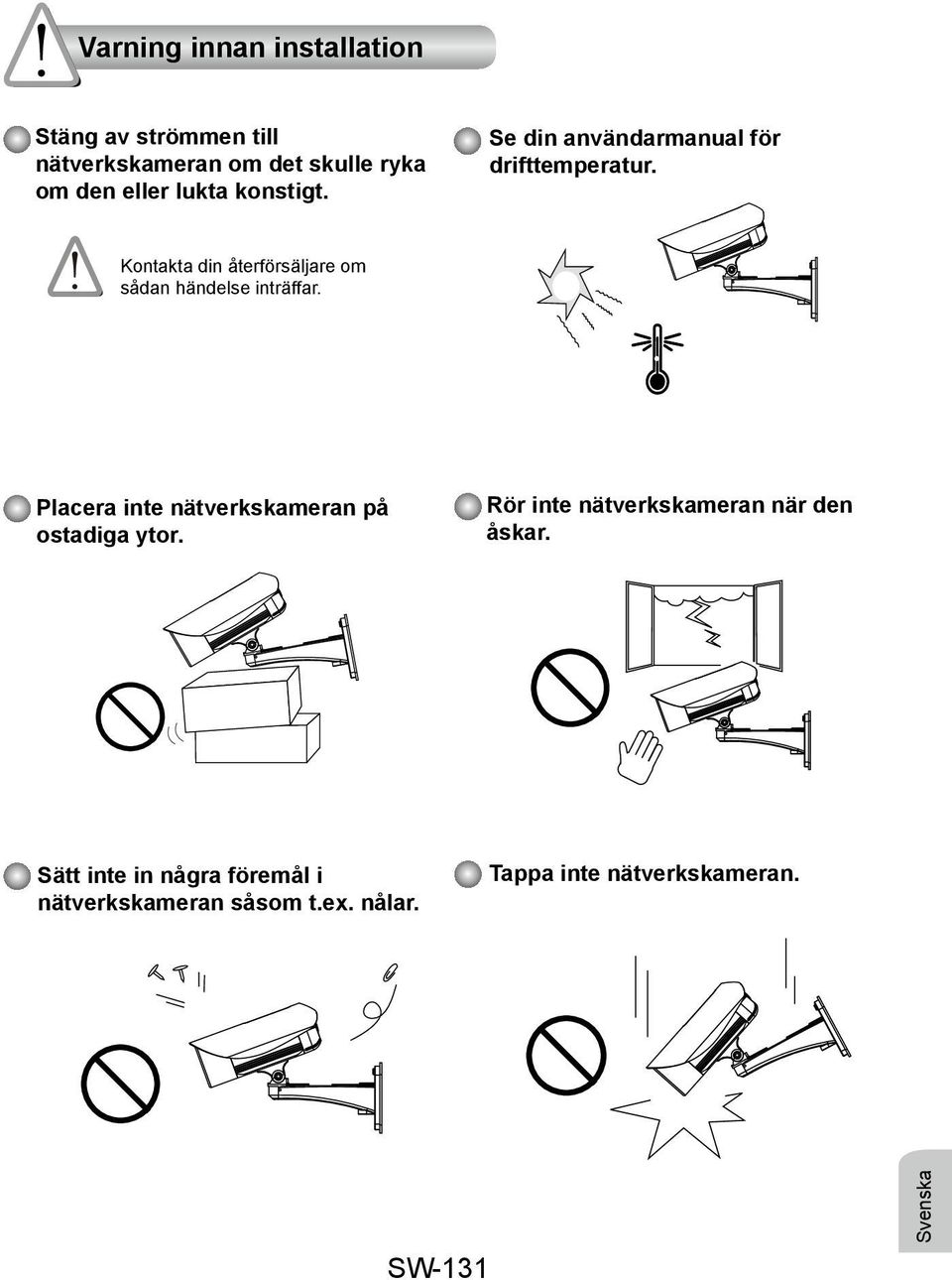 Kontakta din återförsäljare om sådan händelse inträffar.