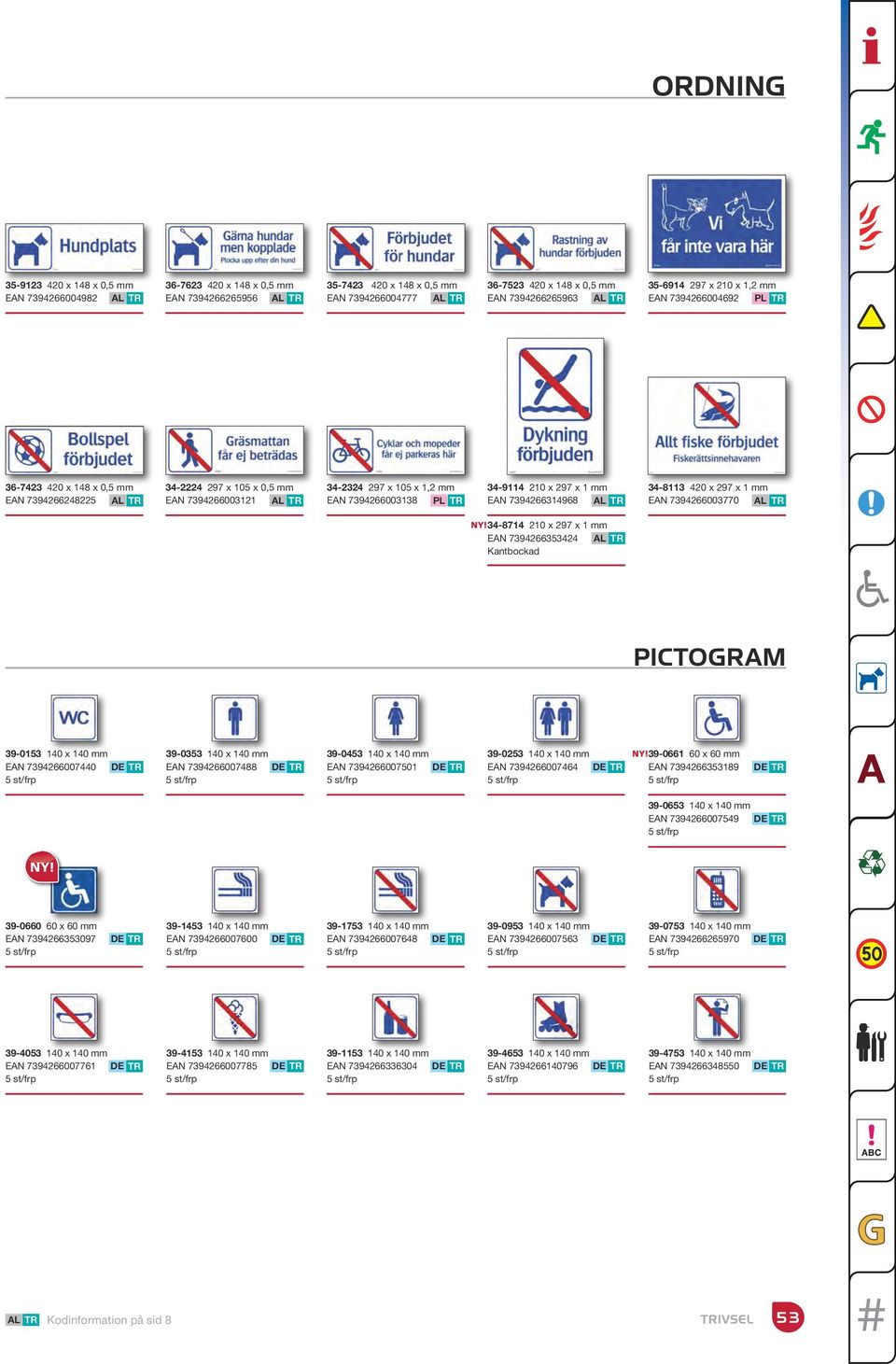 AL TR 34-87 210 x 7 x 1 mm EAN 744 AL TR Kantbockad PICTOGRAM -01 0 x 0 mm EAN 7426074 5 st/frp -03 0 x 0 mm EAN 742607488 5 st/frp TR -03 0 x 0 mm EAN 742607501 5 st/frp -02 0 x 0 mm EAN 7426074 5