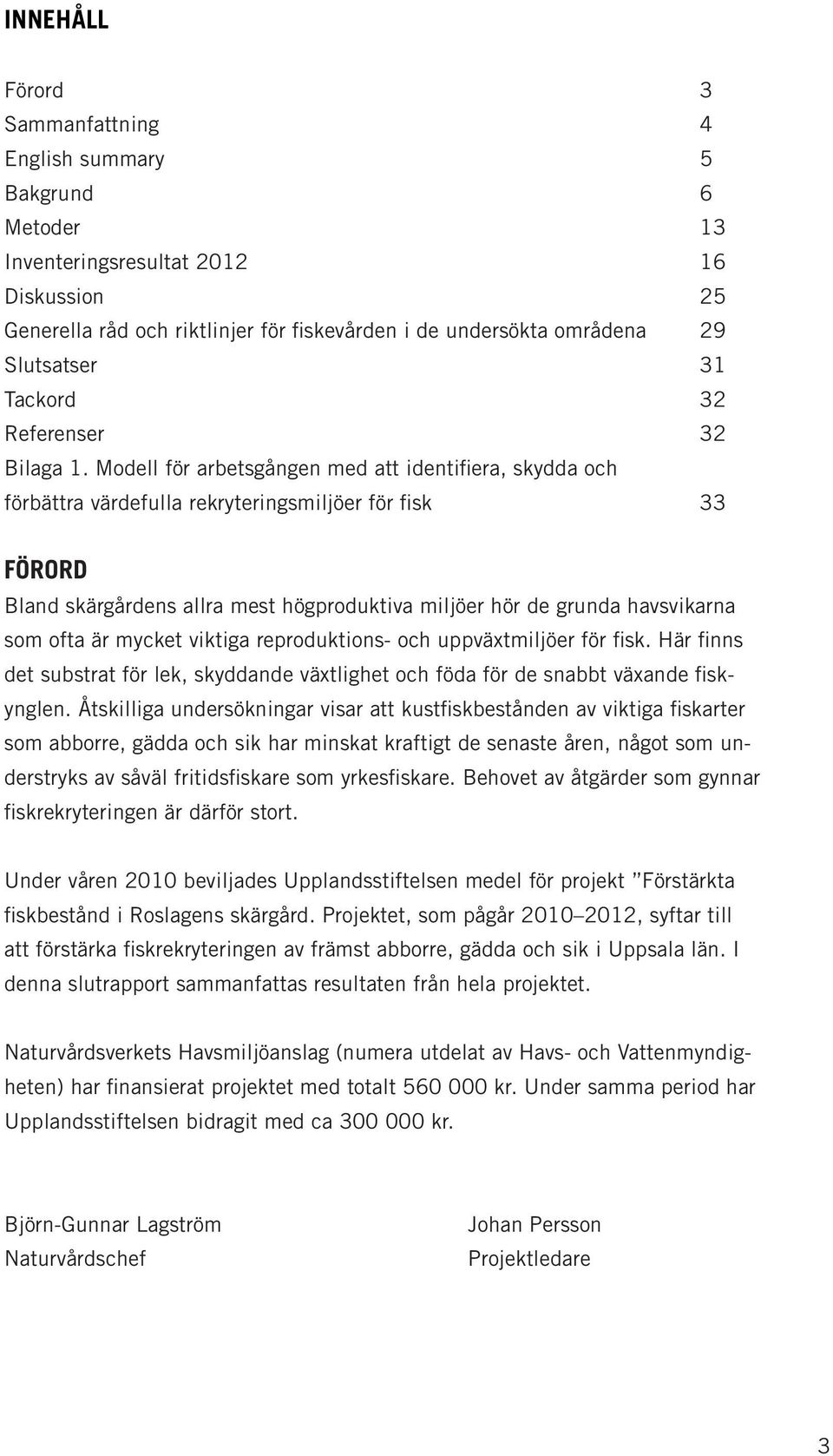 Modell för arbetsgången med att identifiera, skydda och förbättra värdefulla rekryteringsmiljöer för fisk 33 Förord Bland skärgårdens allra mest högproduktiva miljöer hör de grunda havsvikarna som