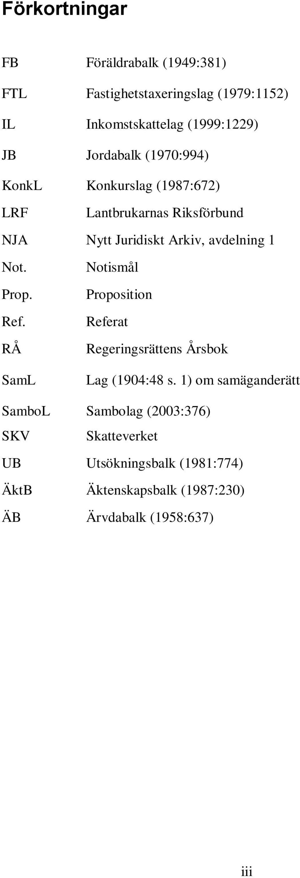 Not. Prop. Ref. RÅ SamL Notismål Proposition Referat Regeringsrättens Årsbok Lag (1904:48 s.