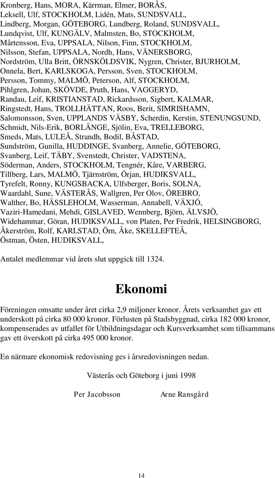 KARLSKOGA, Persson, Sven, STOCKHOLM, Persson, Tommy, MALMÖ, Peterson, Alf, STOCKHOLM, Pihlgren, Johan, SKÖVDE, Pruth, Hans, VAGGERYD, Randau, Leif, KRISTIANSTAD, Rickardsson, Sigbert, KALMAR,