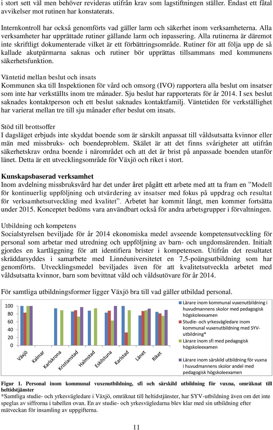 Alla rutinerna är däremot inte skriftligt dokumenterade vilket är ett förbättringsområde.