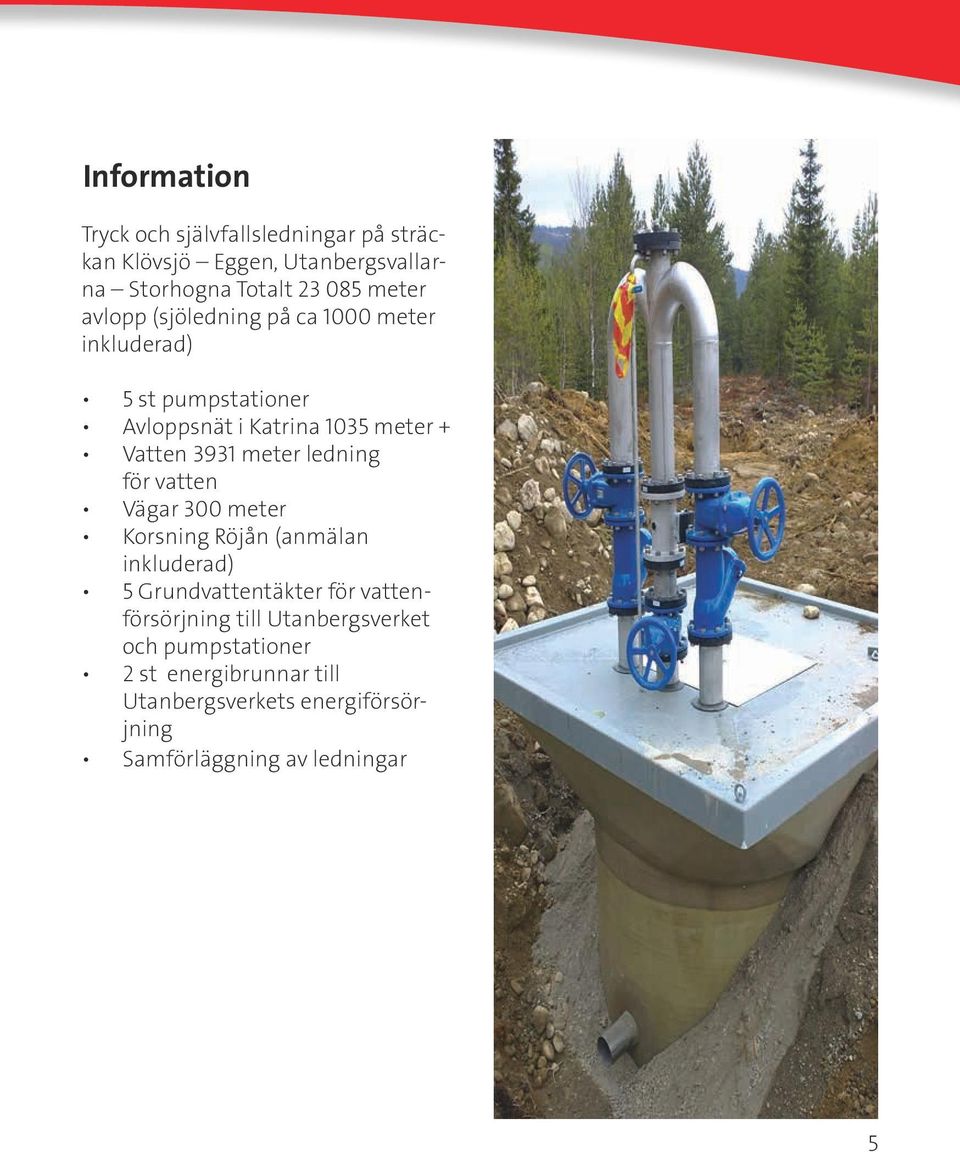 ledning för vatten Vägar 300 meter Korsning Röjån (anmälan inkluderad) 5 Grundvattentäkter för vattenförsörjning till