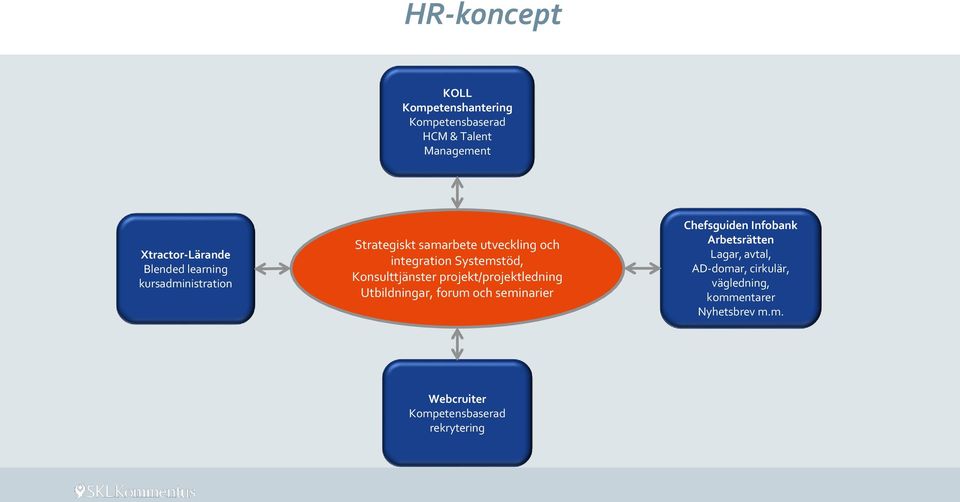 Konsulttjänster projekt/projektledning Utbildningar, forum och seminarier Chefsguiden Infobank