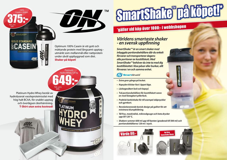 Platinum Hydro Whey, 1,6 kg 649:- 899:- SmartShake på köpet!