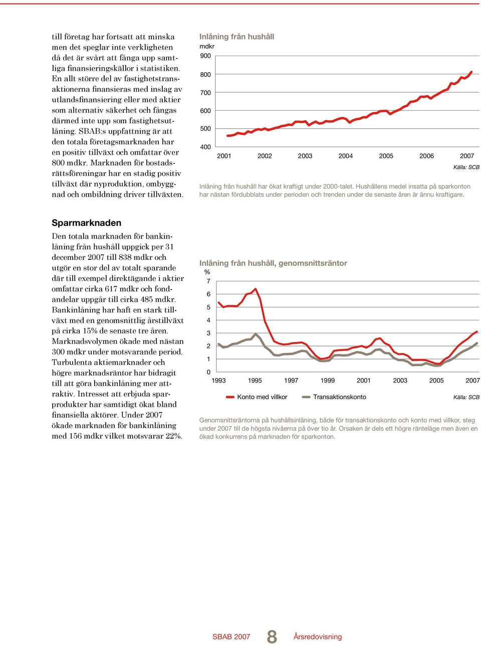 SBAB:s uppfattning är att den totala företagsmarknaden har en positiv tillväxt och omfattar över 800 mdkr.