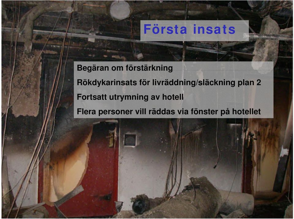 plan 2 Fortsatt utrymning av hotell Flera