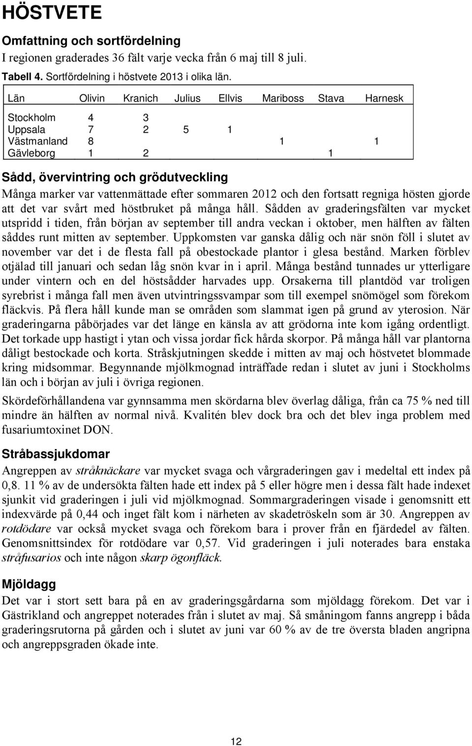 sommaren 212 och den fortsatt regniga hösten gjorde att det var svårt med höstbruket på många håll.