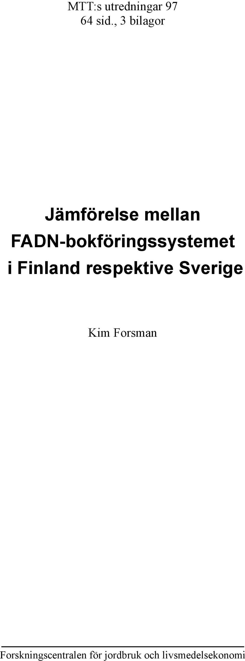 FADN-bokföringssystemet i Finland respektive