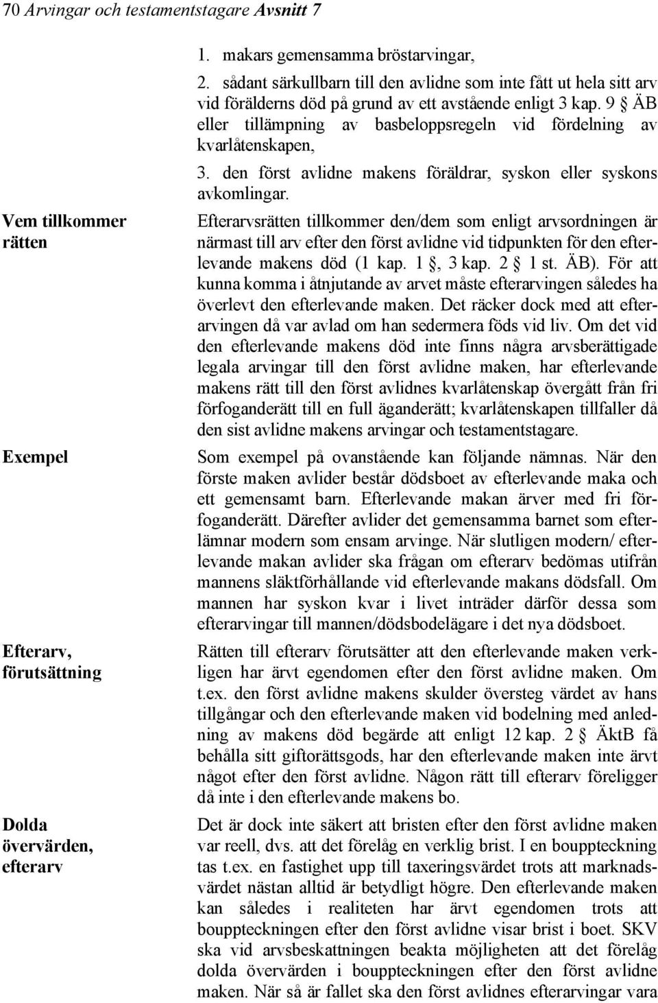 9 ÄB eller tillämpning av basbeloppsregeln vid fördelning av kvarlåtenskapen, 3. den först avlidne makens föräldrar, syskon eller syskons avkomlingar.