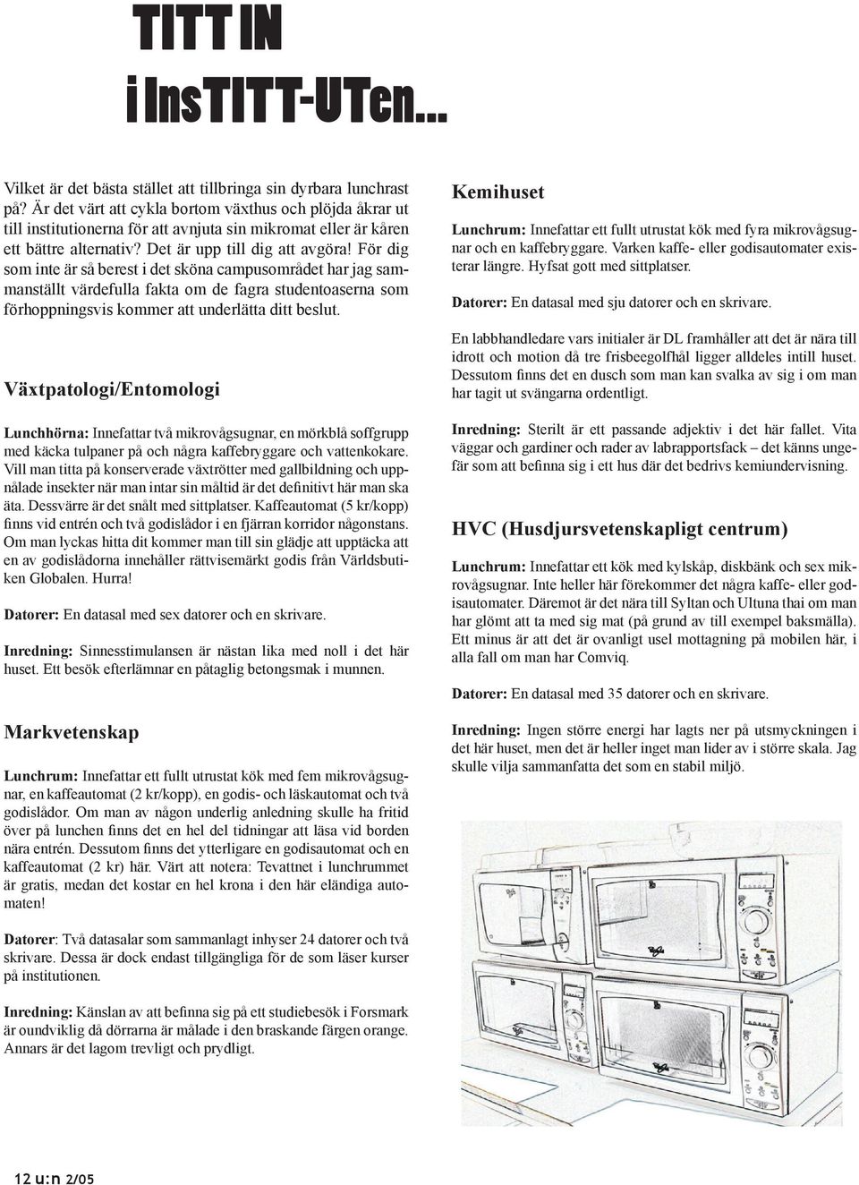 För dig som inte är så berest i det sköna campusområdet har jag sammanställt värdefulla fakta om de fagra studentoaserna som förhoppningsvis kommer att underlätta ditt beslut.