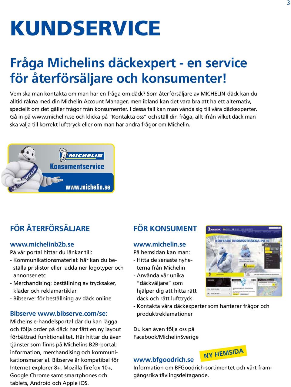 I dessa fall kan man vända sig till våra däckexperter. Gå in på www.michelin.