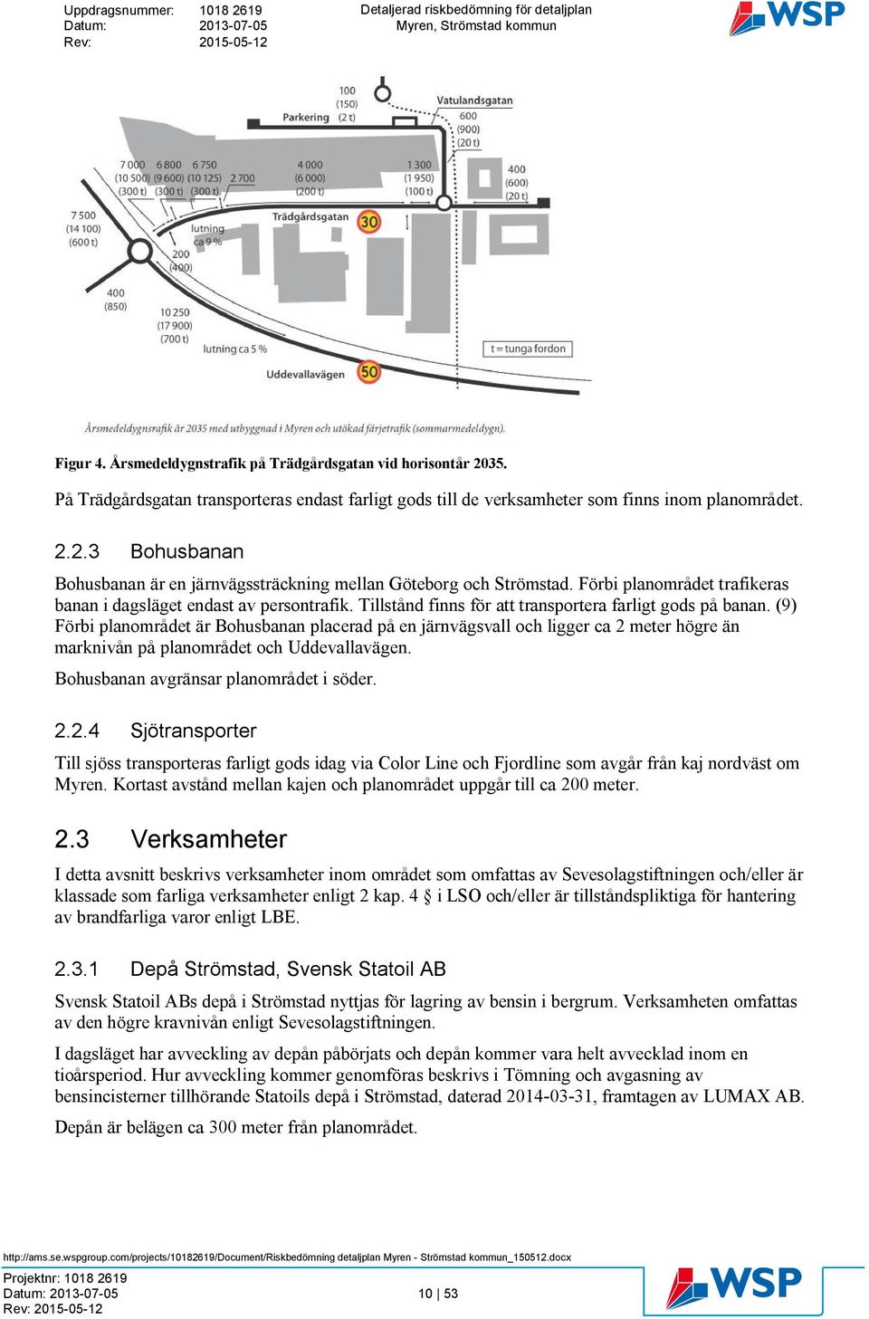 (9) Förbi planområdet är Bohusbanan placerad på en järnvägsvall och ligger ca 2 