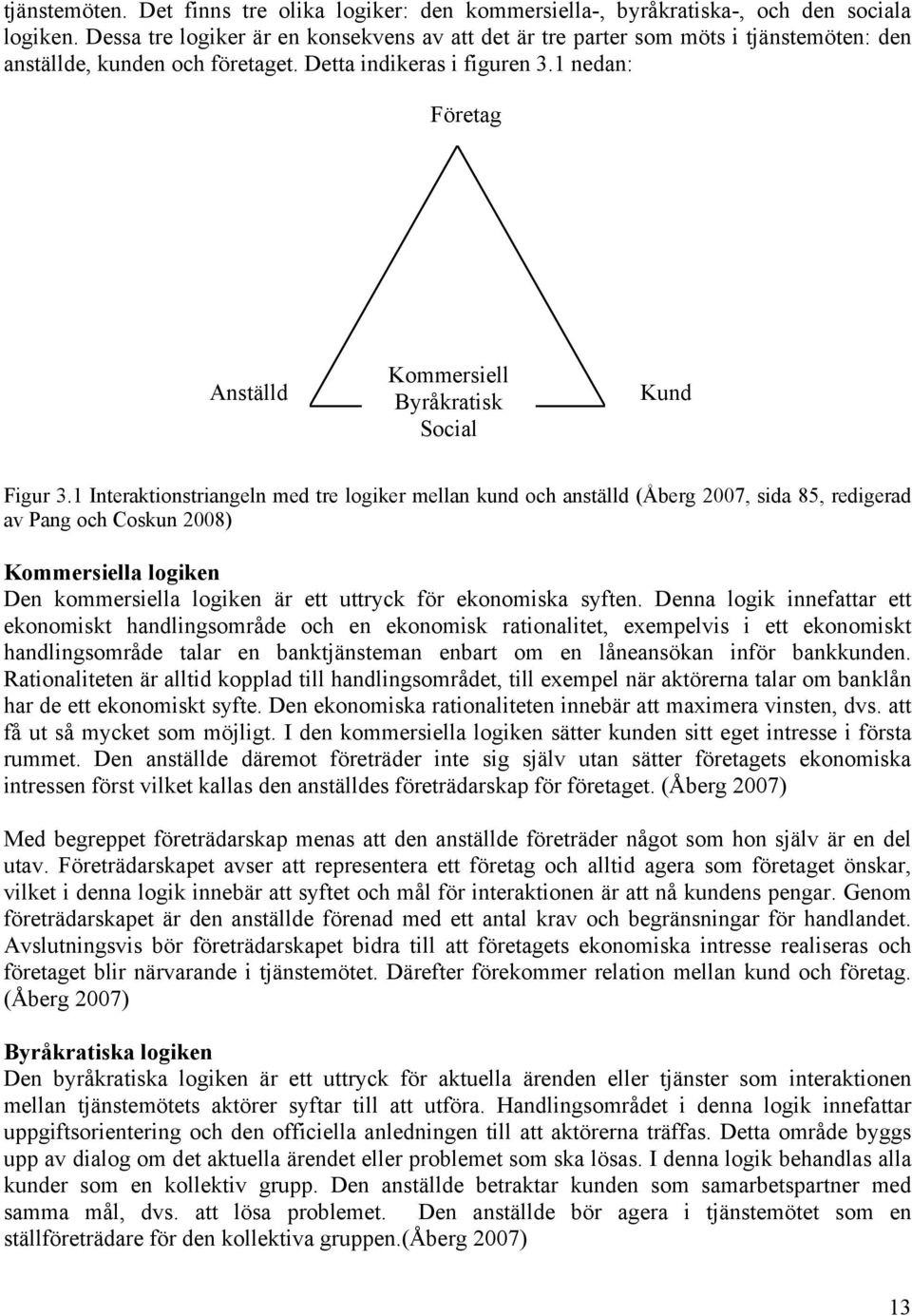 1 nedan: Företag Anställd Kommersiell Byråkratisk Social Kund Figur 3.