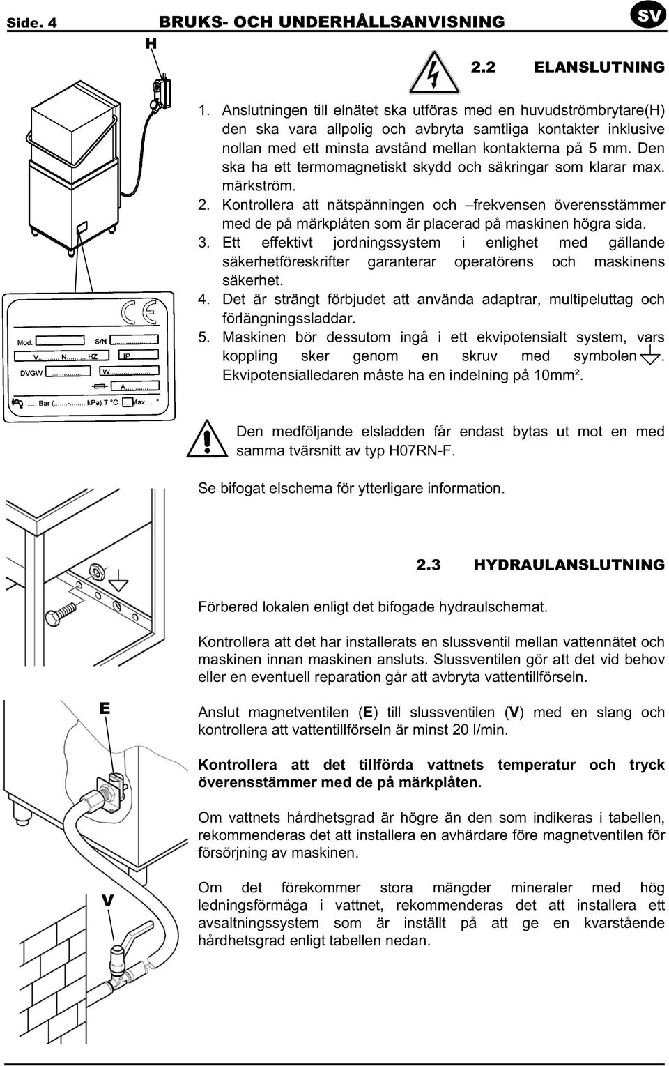 Den ska ha ett termomagnetiskt skydd och säkringar som klarar max. märkström. 2.