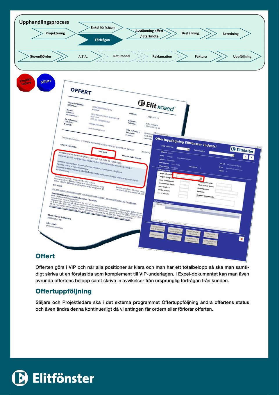 I Excel-dokumentet kan man även avrunda offertens belopp samt skriva in avvikelser från ursprunglig förfrågan från kunden.