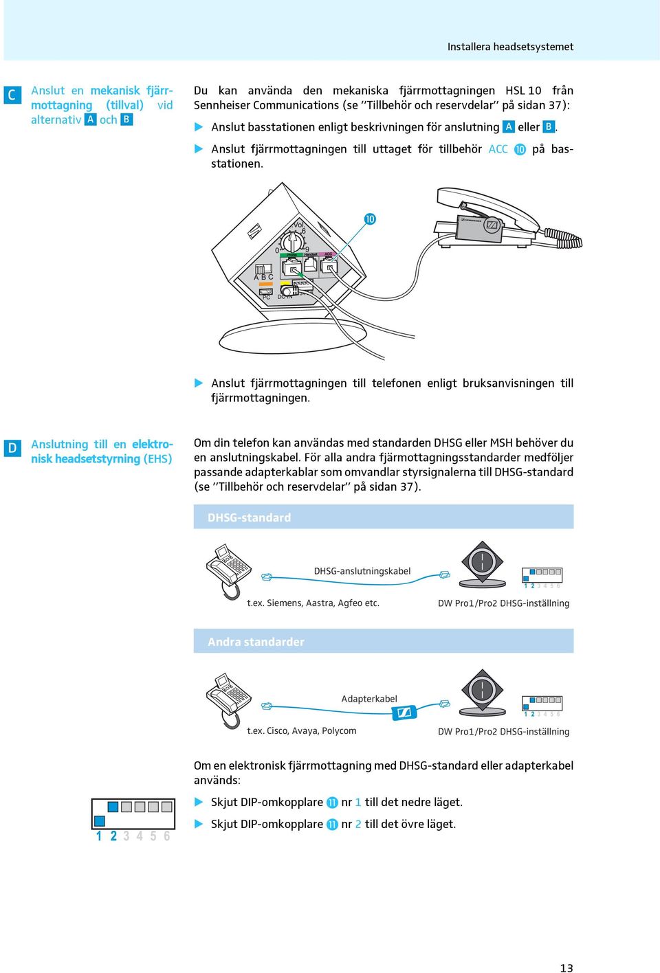 Anslut fjärrmottagningen till telefonen enligt bruksanvisningen till fjärrmottagningen.