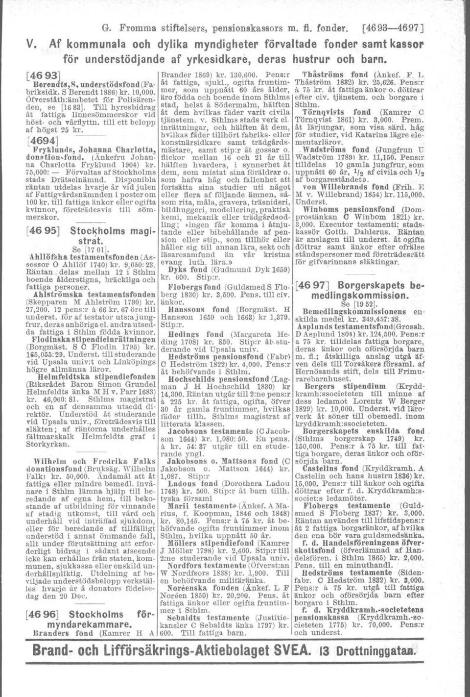 SBerendt 1886)kr. 10,000. mer, som uppnått 60 års ålder, a 75 Jn:. åt.~attiga änkor o. döttrar Öfverståth:ämbetet för Polrsären- äro födda och boende inom Sthlm s efter ClV. tjanstem.