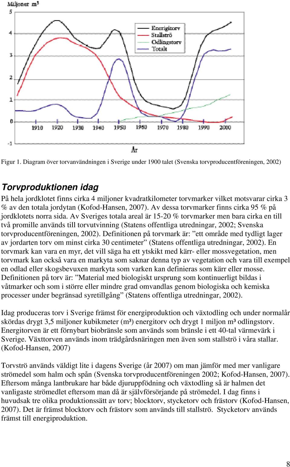 motsvarar cirka 3 % av den totala jordytan (Kofod-Hansen, 2007). Av dessa torvmarker finns cirka 95 % på jordklotets norra sida.