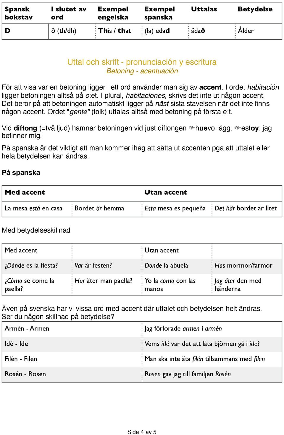 Det beror på att betoningen automatiskt ligger på näst sista stavelsen när det inte finns någon accent. Ordet "gente" (folk) uttalas alltså med betoning på första e:t.