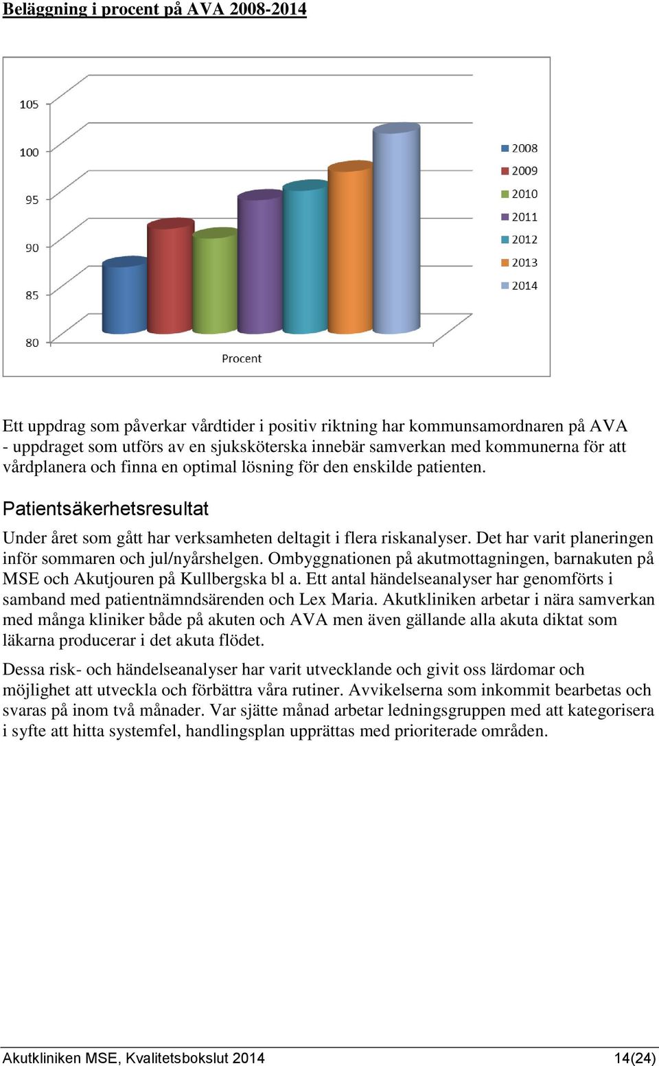 Det har varit planeringen inför sommaren och jul/nyårshelgen. Ombyggnationen på akutmottagningen, barnakuten på MSE och Akutjouren på Kullbergska bl a.